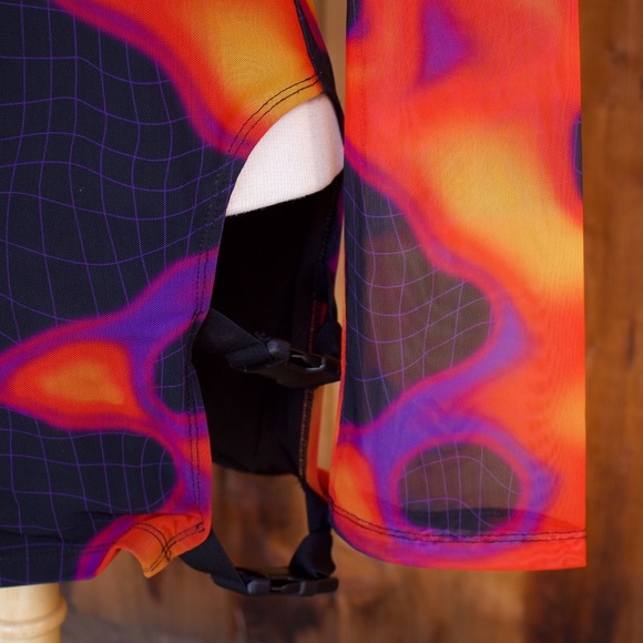 Poster Girl Heatmap Print Mesh Bodycon Cutout Mini Dress Size M - Picture 6 of 15